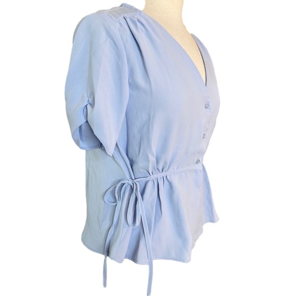 HAYDEN Los Angeles Size S Top Short Sleeve Tie Sides Beachy Lightweight Summer - Picture 3 of 6